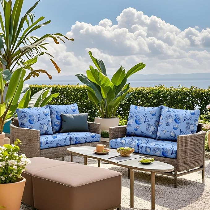 8PCS Patio Cushion Covers.Patio Furniture Couch SeatSlipcovers | Washable - Image 6