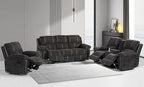 Betsy Furniture Modern Fabric Recliner Sofa Set, Loveseat w/Console, Recliner by BetsyFurniture