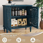 ARTPOWER Accent Cabinet with 2 Doors, Vintage Carved Wood Storage Cabinet - Image 3