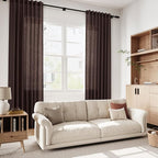 Linen Curtains 84 Inch Long, Coffee Brown, 2 Panels 52x84 | Living Room - Image 6