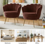 HULALA HOME Modern Velvet Accent Chairs Set of 2 - Image 6