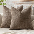 MIULEE Decorative Couch Throw Pillow Covers 18x18 Inch Brown 2 Pack | Modern by MIULEE
