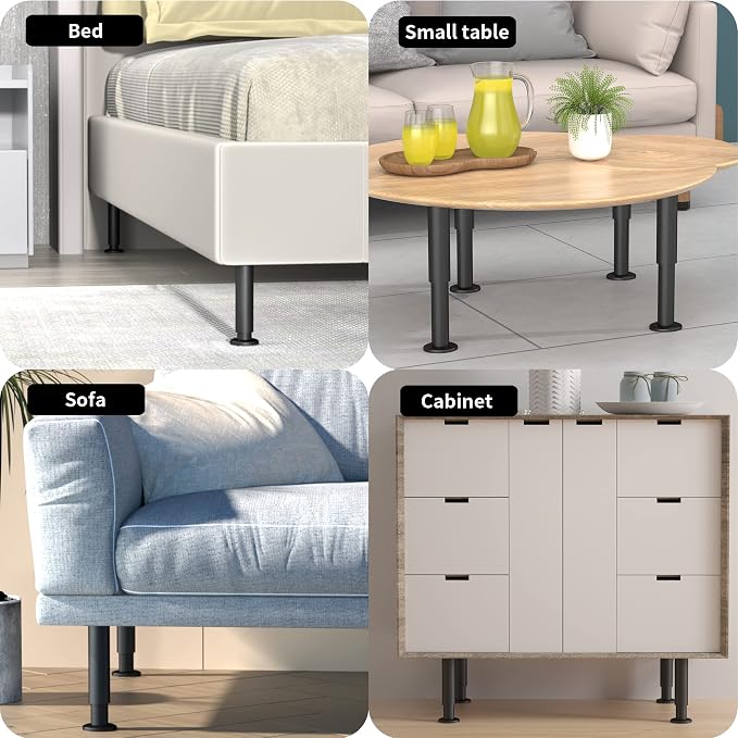Wlrrcwdttc 4 Pcs Adjustable Height Bed Support Legs - Image 6