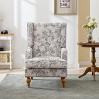 LukeAlon Button Tufted Linen Accent Chair, Upholstered Club Chair - Image 7