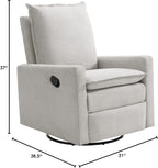 Oxford Baby Uptown Upholstered Glider Recliner Rocking Chair 360° Swivel - Image 10