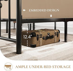 SHA CERLIN 14" King Size Metal Platform Bed Frame/Victorian Headboard and - Image 5