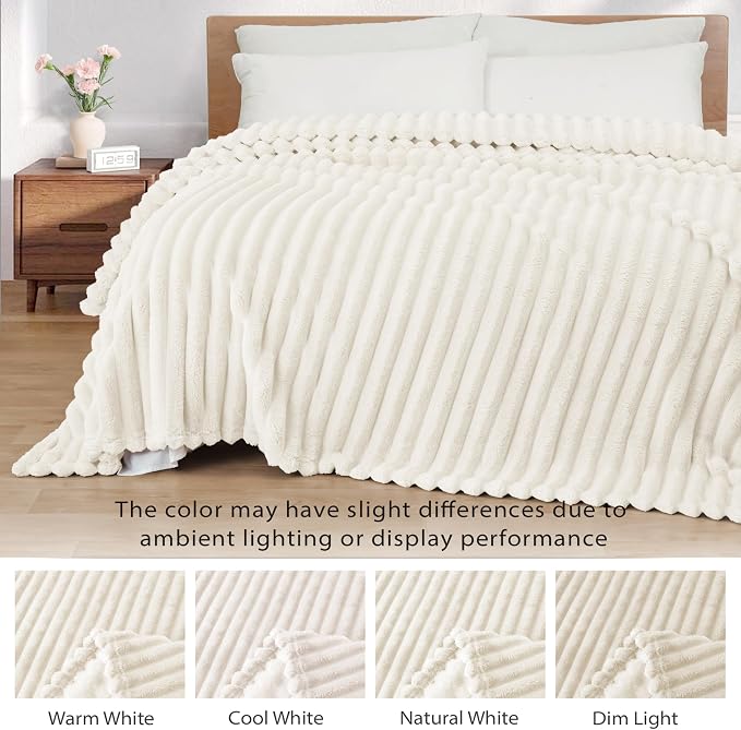 Exclusivo Mezcla Striped California King Size Fleece Blanket - Image 3
