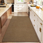 3x5 ft Area Rug Entryway Runner Kitchen Rugs Non Slip Dark Brown | Boho Woven - Image 3