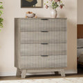 BORNOON 39" Tall Dresser for Bedroom, 4-Drawer Fluted Chest of Drawers by BORNOON