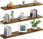 AMADA HOMEFURNISHING 35.4" L Floating Shelves, Wall Shelves Set of 3 - Image 9