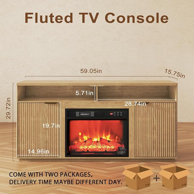 2-Piece Fluted Living Room Set Includes 31.5" Fluted Lift Top Coffee Table - Image 2