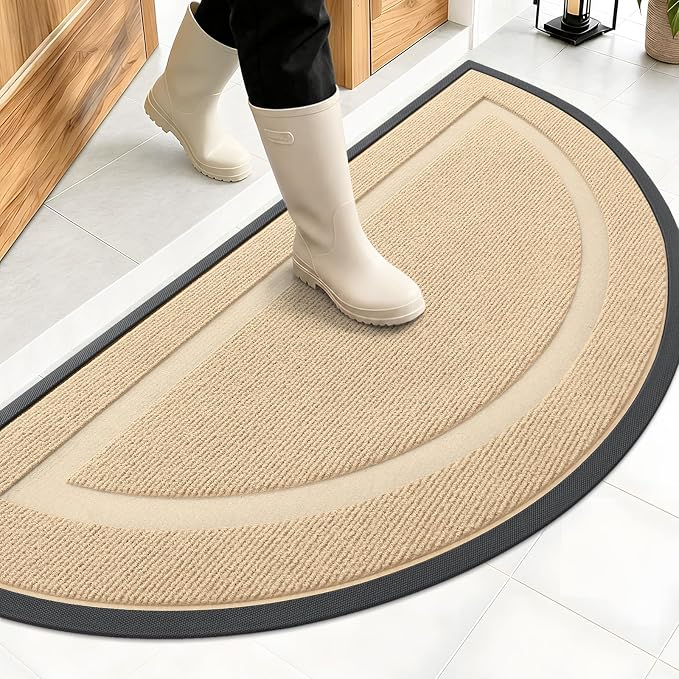 OLANLY Half Circle Front Door Mat Outside 47x23 All-Season Rubber Doormat | by OLANLY
