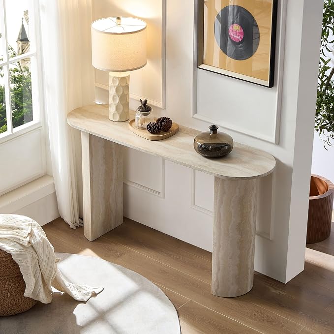 55.12" Faux Marble Pattern Entryway Table - Image 3