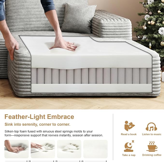 AUGOP 108" Sectional Couches for Living Room Modern Modular Sofa - Image 4