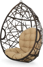 Christopher Knight Home Isaiah Indoor/Outdoor Wicker Tear Drop Hanging Chair - Image 7