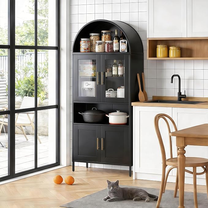 VEXPOR 73" Tall Arched Kitchen Pantry Cabinet - Image 3