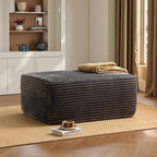 ovios 37" Plush Corduroy Ottoman, Upholstered Cloud Ottoman by OVIOS