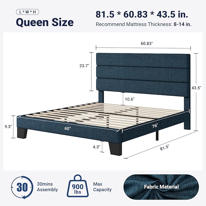Allewie Queen Size Platform Bed Frame - Image 2