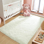 LOCHAS 2x3 Area Rugs Cream Fluffy Living Room Carpets - Image 3