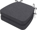 AAAAAcessories D-Shaped Chair Cushions, Machine-Washable Cover, Dark Grey by AAAAAcessories