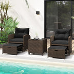Tangkula 5 Pieces Patio Conversation Set, PE Wicker Rattan Outdoor Furniture Set - Image 2