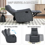 Trustyue Swivel Rocker Recliner Chair, 360° Swivel Recliner - Image 9
