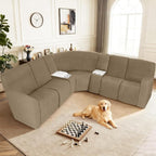 ALIECOM 100% Waterproof Recliner Sectional Couch Covers L Shape Stretch Corner - Image 2