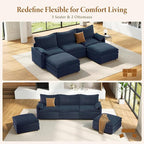 Vesgantti 108" U Shaped Sectional Couch, Deep Seat Cloud Modular Sectional Sofa - Image 7