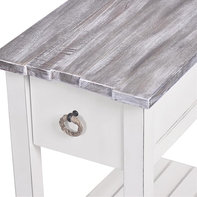 Sea Winds Trading Picket Fence Chairside Table Kiln-Dried Solid Wood Distressed - Image 8