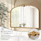 Besdomus Antique Arched Gold Mirror: 40"x29" French Large Decorative Gold - Image 7