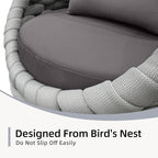 TWT Patio Furniture Set 4 Pieces Aluminum Outdoor Furniture w/27.8in Coffee - Image 9