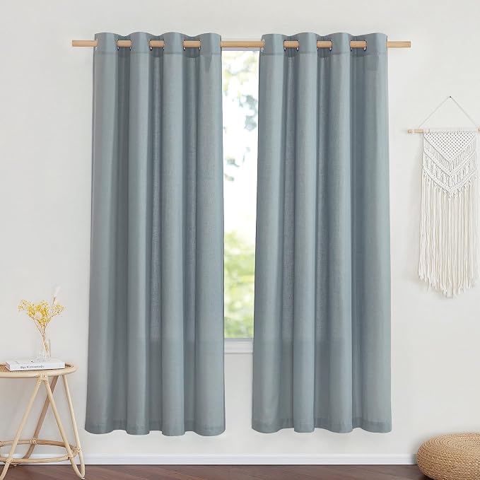 NICETOWN Stone Blue Thick Linen Curtains by NICETOWN