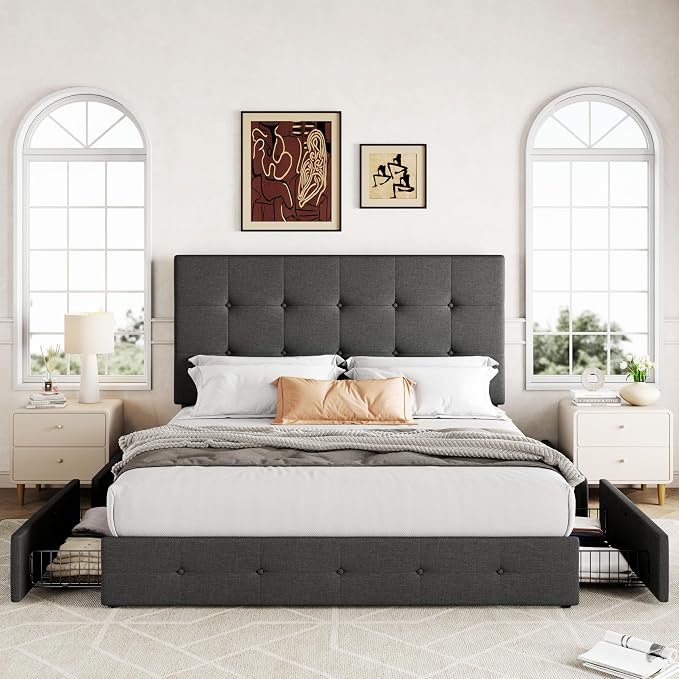 Allewie Upholstered Full Size Platform Bed Frame - Image 3