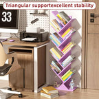 10 Tier Tree Book Shelf, Floor Standing Wood Bookshelf - Image 5