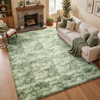 Ophanie 8x10 Green and White Area Rugs by Ophanie