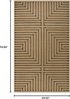 Lahome Geometric 2x8 Runner Rug, Neutral Non Slip Kitchen Entryway Runner | - Image 2
