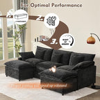 GOSUHI 108" U Shaped Couch, Modular Sectional Sofa, 3-Seater Comfy Cloud Couch - Image 7