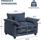 Modern Oversized Accent Chair, Chenille Cloud Sofa Chair - Image 2