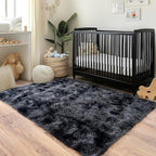 Pionblank Fluffy Area Rug for Bedroom 4x6, Indoor Plush Carpet, Dark Grey | - Image 4