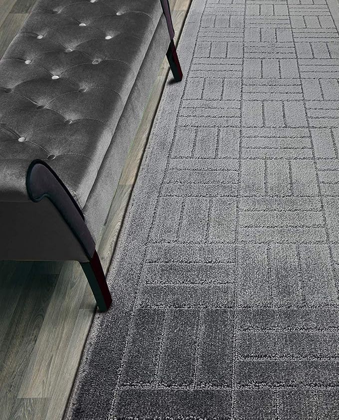 2 Ft Charcoal Entryway Kitchen Bath Rug Mat, Custom Size, Non Slip Washable | by ORFAHOME