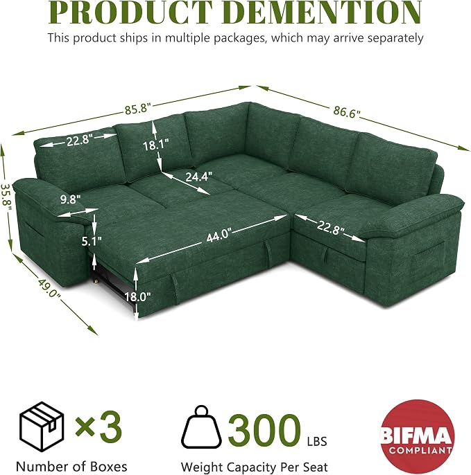85 Inch Modular Sectional Sofa - Image 3