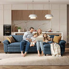 LINSY HOME 123" Modular L-Shaped Sectional Sofa, 3-Seat Corduroy Modern Cloud - Image 6