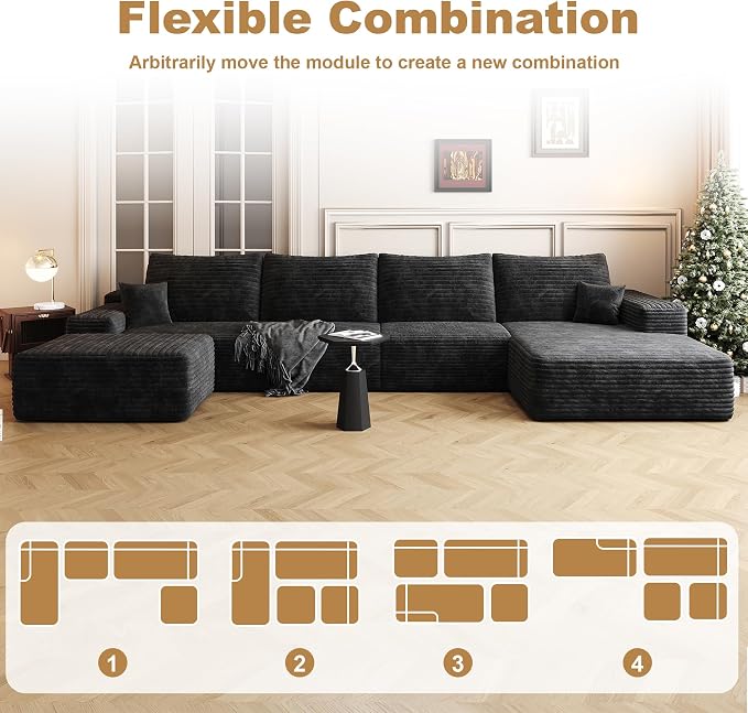 AUGOP 136" Sectional Couches for Living Room Modern Modular Sofa - Image 7