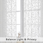Furman Sheer Curtains 72 inches Long 2 Panels Set, Light Filtering Top Rod - Image 3