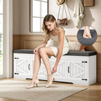 UPOSOJA 60“ Farmhouse Shoe Storage Bench - Image 6