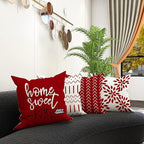 YCOLL Christmas Pillow Covers 20x20 Set of 4, Modern Sofa Throw Pillow Cover - Image 5