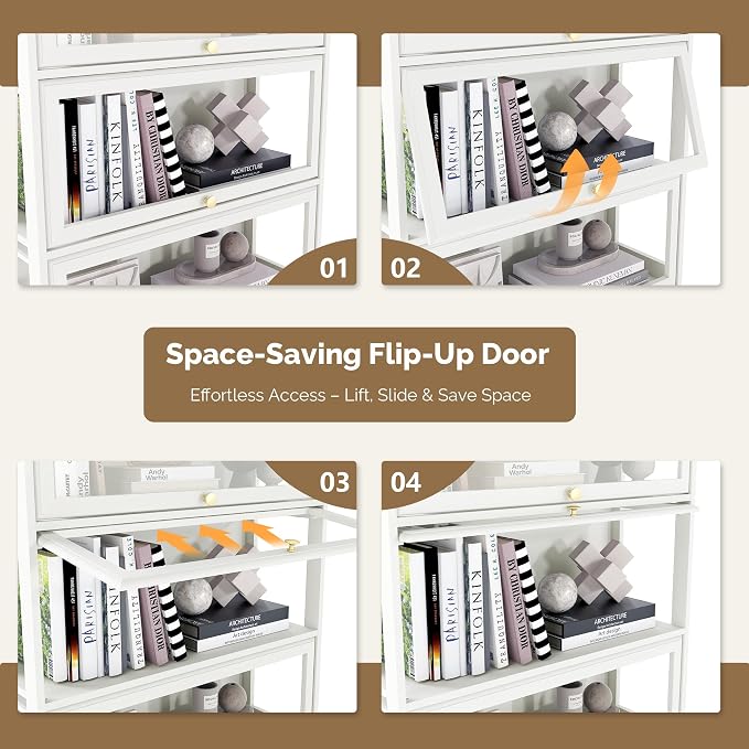 Display Cabinet with Acrylic Glass Doors, 3-Tiers Curio Cabinet with LED - Image 5