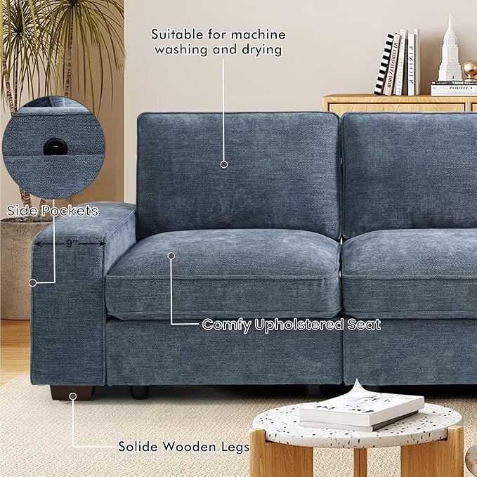 TEKAMON 73" Modular Sofa Couch - Image 5