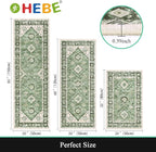 HEBE Boho Kitchen Rugs Set of 3, Non Slip Washable Kitchen Mats - Image 2