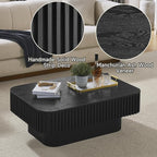 Lift Top Coffee Table for Living Room, Rectangle Handmade Solid Wood Strips - Image 5